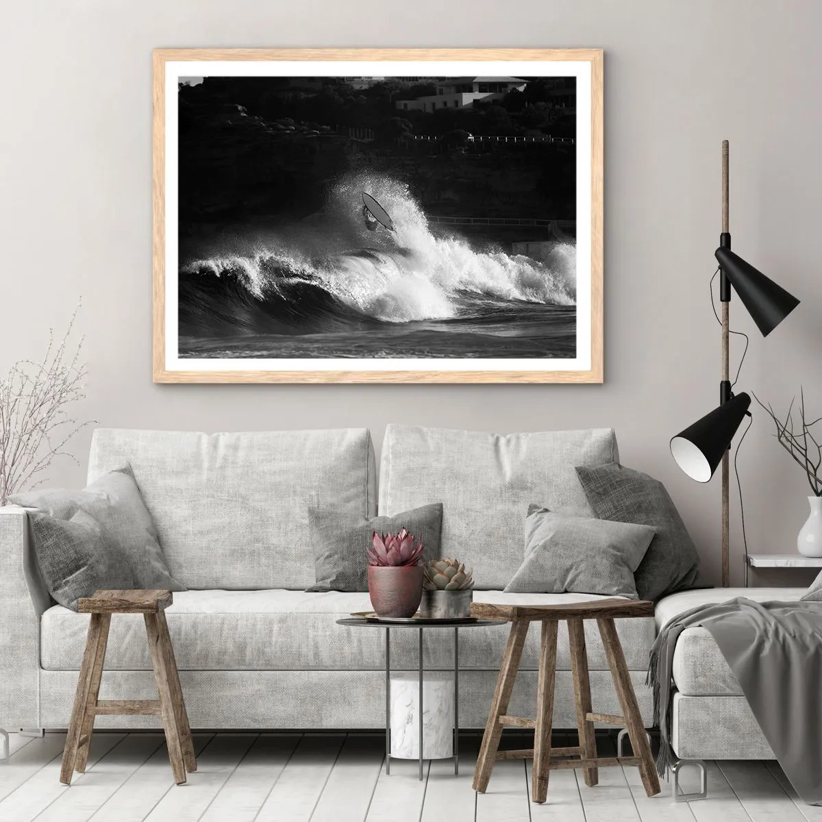 Poszter világos tölgy keretben - Kihívás elfogadva! - 100x70 cm