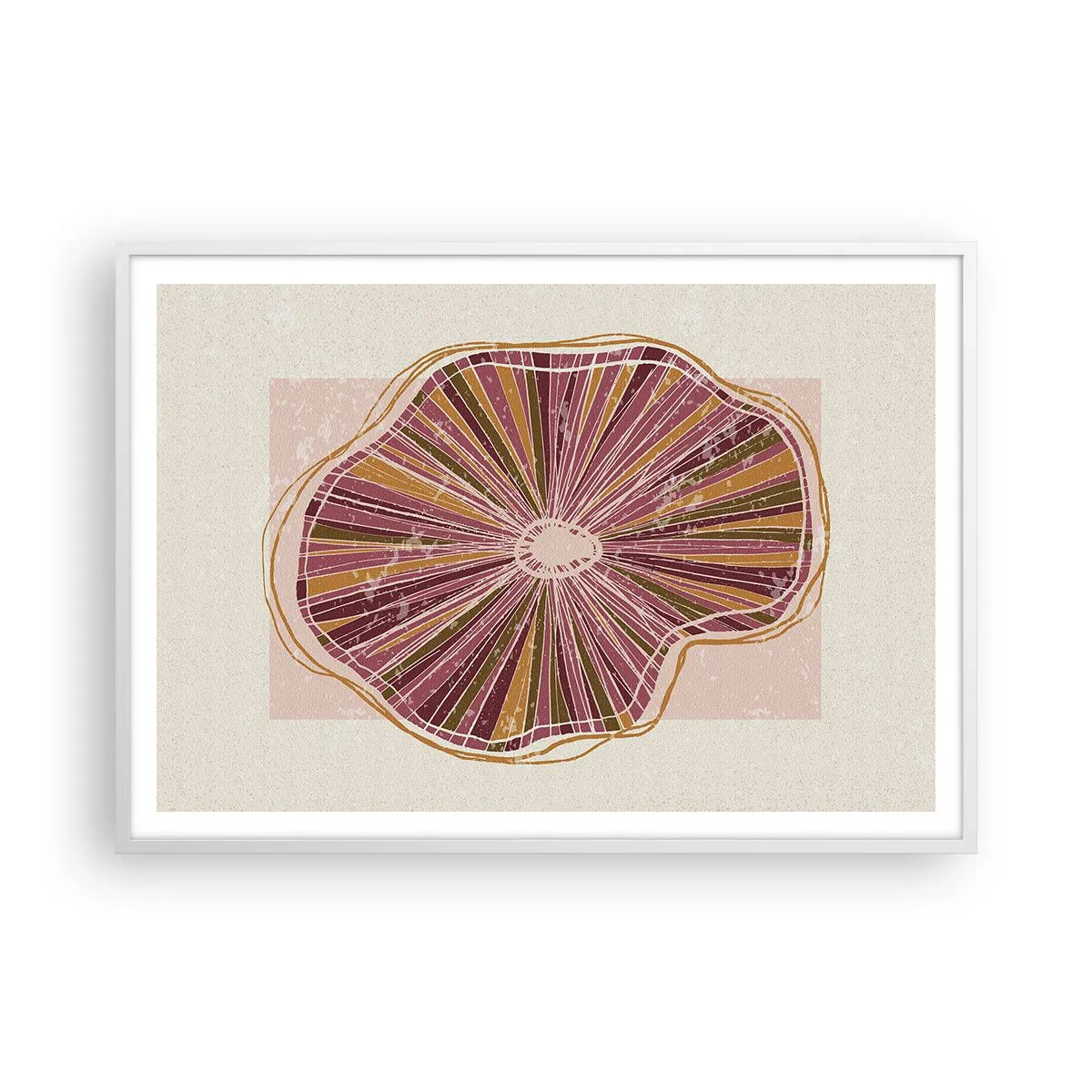 Poszter fekete keretben - Sugárzó absztrakció - 100x70 cm