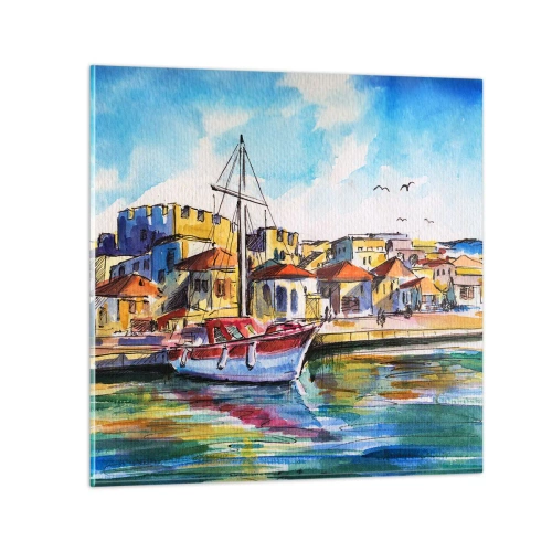 Üveg kép - Szivárványos délután - 40x40 cm