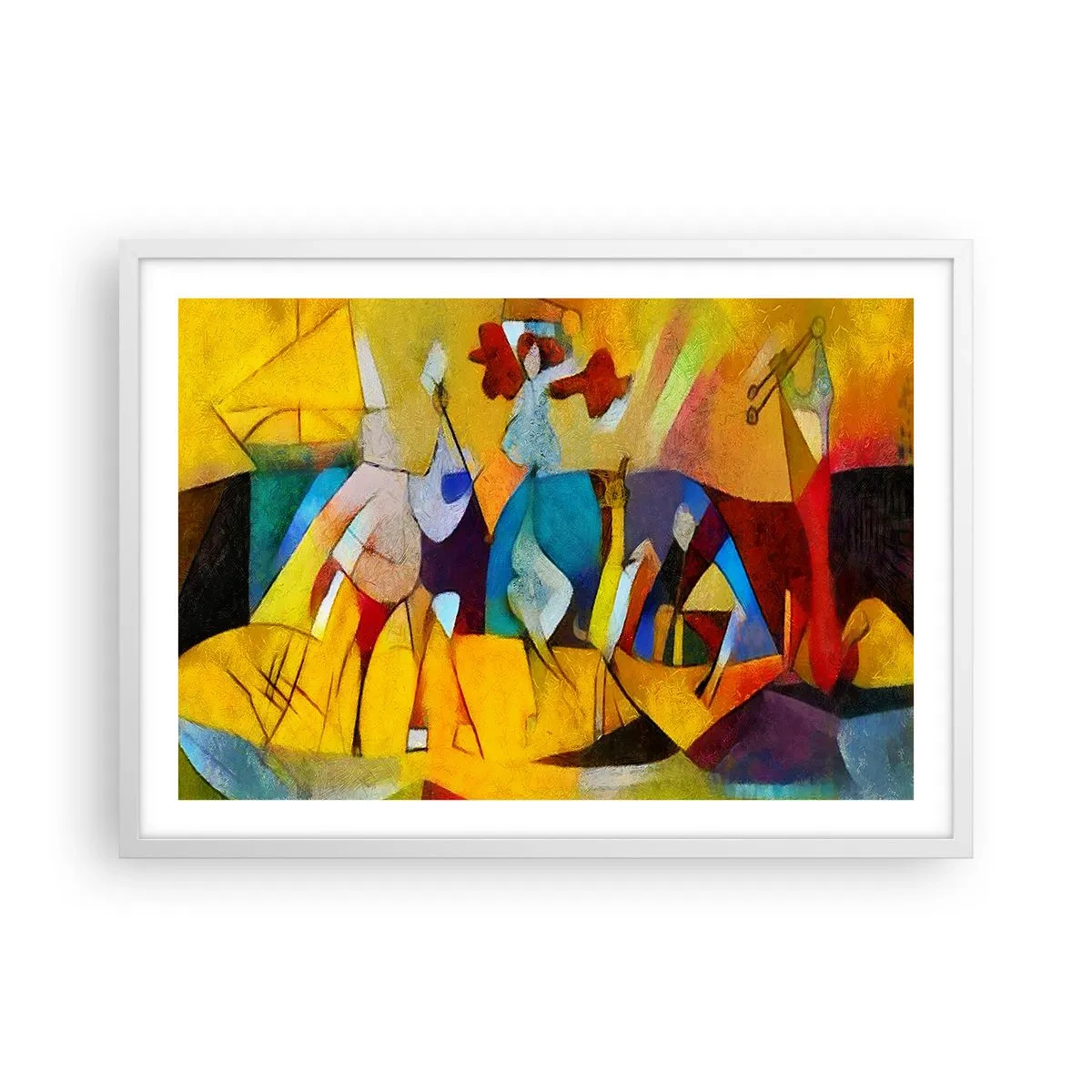 Poszter fekete keretben - Nap - élet - boldogság - 70x50 cm