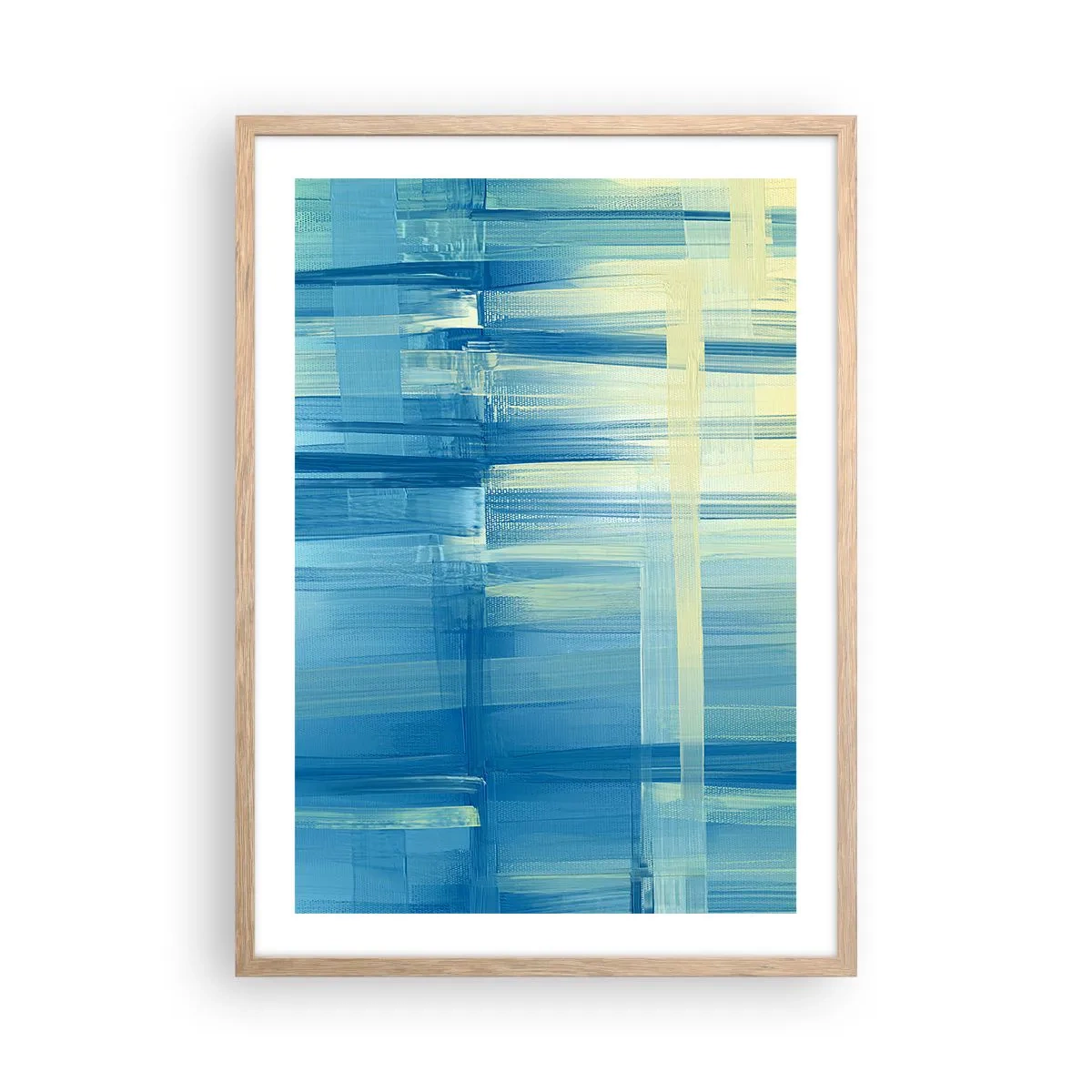 Poszter világos tölgy keretben - Kompozíció türkizkékben - 50x70 cm