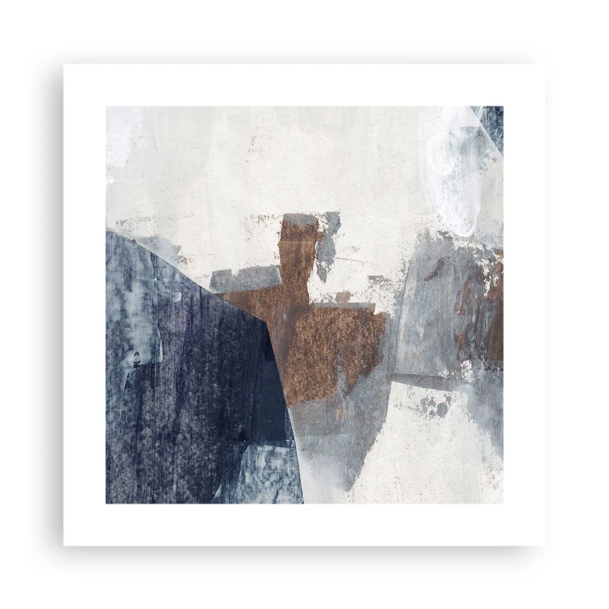 Poszter - Kékes barna formák - 40x40 cm