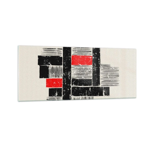 Üveg kép - Vörös és fekete - 100x40 cm