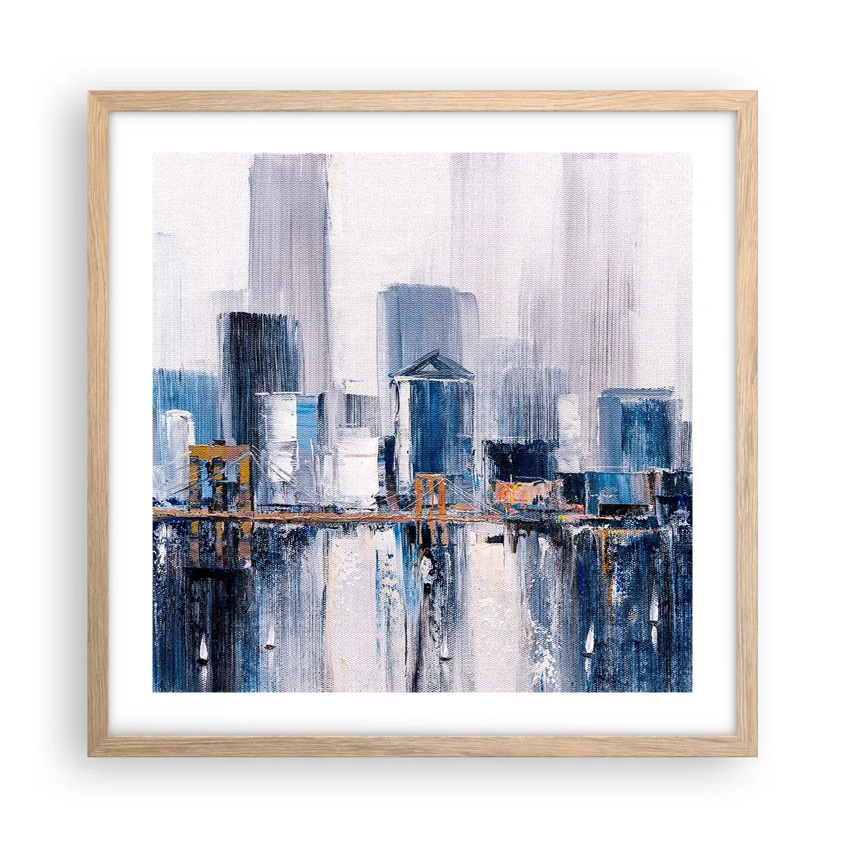 Poszter világos tölgy keretben - New York-i benyomás - 50x50 cm