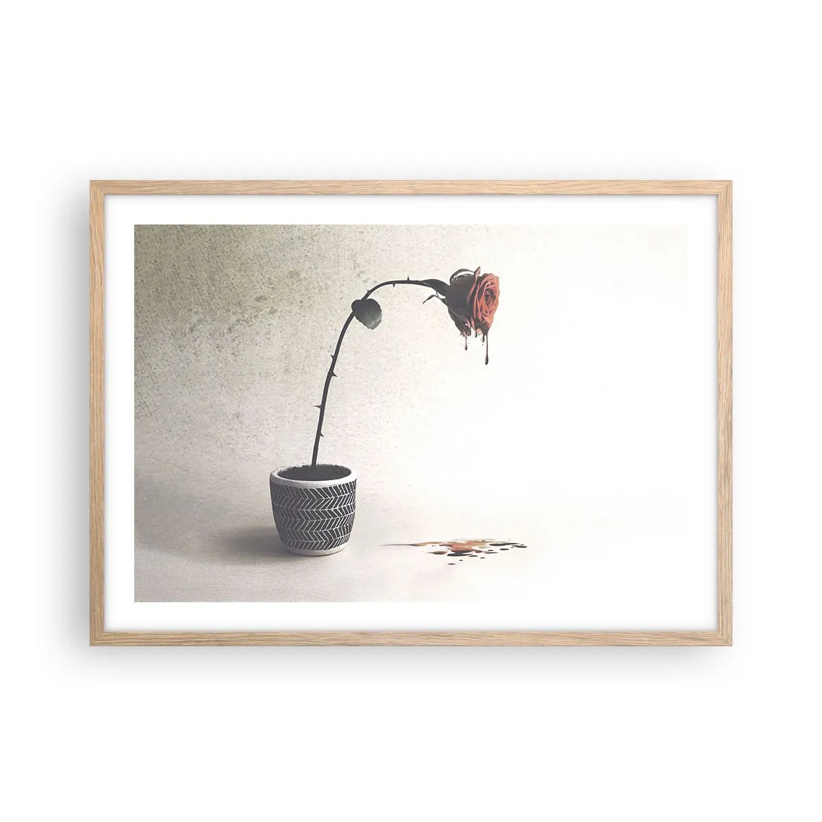 Poszter világos tölgy keretben - Rosa dolorosa - 70x50 cm