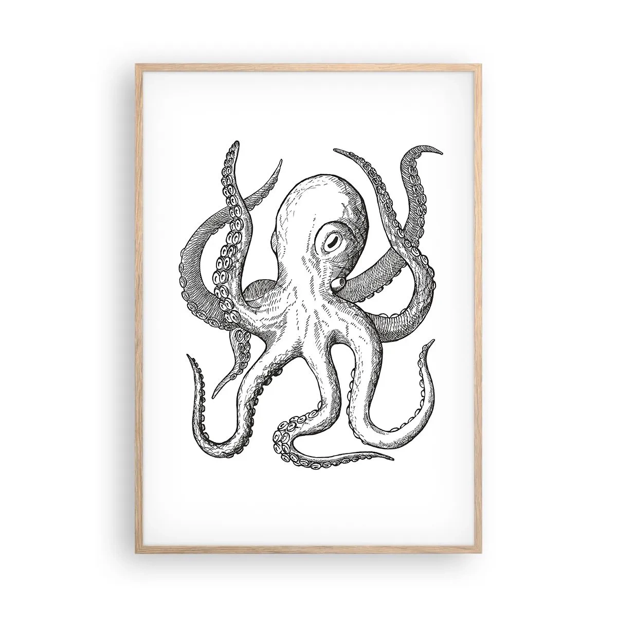 Poszter világos tölgy keretben - Hullámokkal táncoló - 70x100 cm