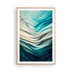 Poszter világos tölgy keretben - Kék telhetetlenség - 61x91 cm