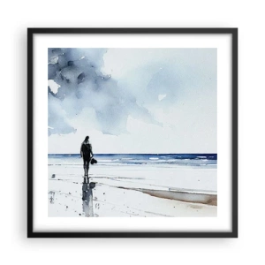 Poszter fehér keretben - Beszélgetés a tengerrel - 50x50 cm