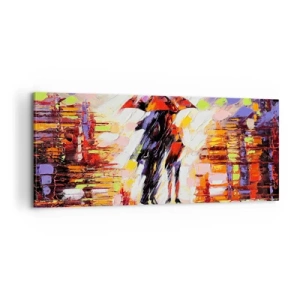 Vászonkép - Együtt az éjszakában és az esőben - 100x40 cm