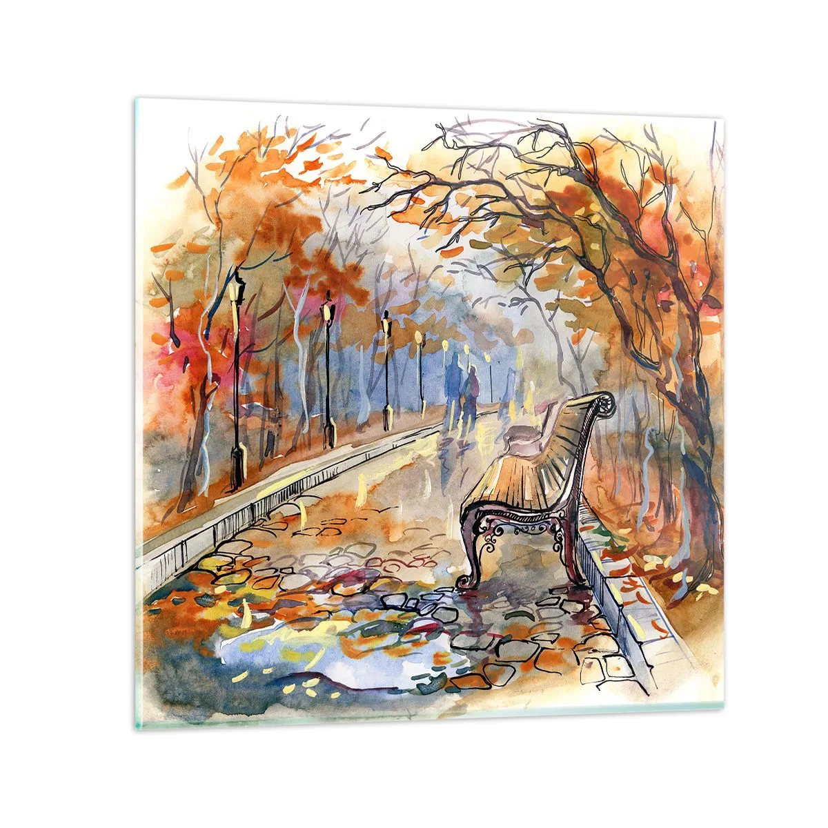 Üveg kép - Kiránduljunk együtt az őszbe - 30x30 cm