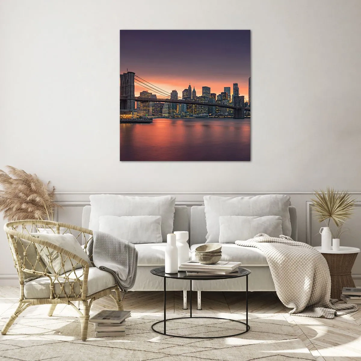 Üveg kép - Lila csendbe merülve - 50x50 cm