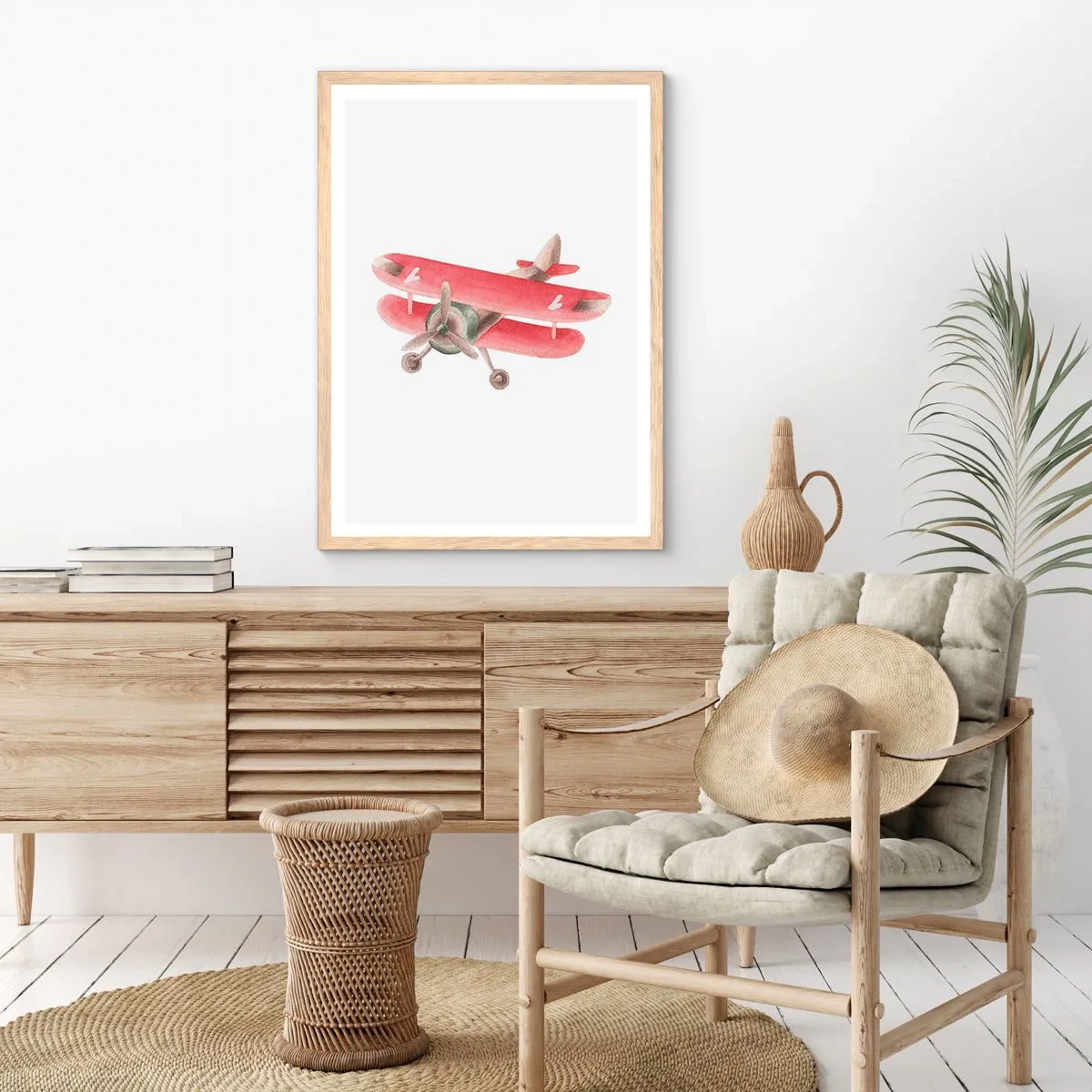 Poszter világos tölgy keretben - Készen áll a magasba repülni - 50x70 cm