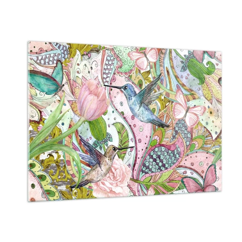 Üveg kép - Szőlőbe gabalyodva - 100x70 cm