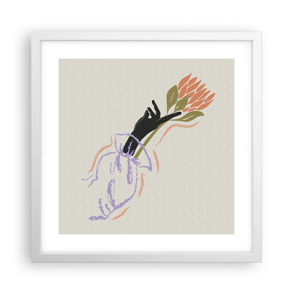 Poszter fekete keretben - Egy testvéri érintés - 40x40 cm