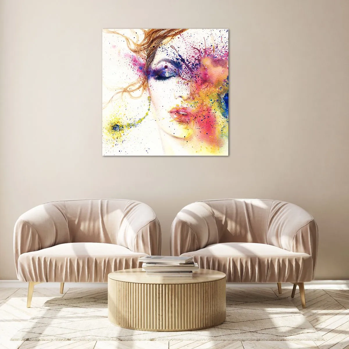 Üveg kép - Szivárványszédülés - 70x70 cm