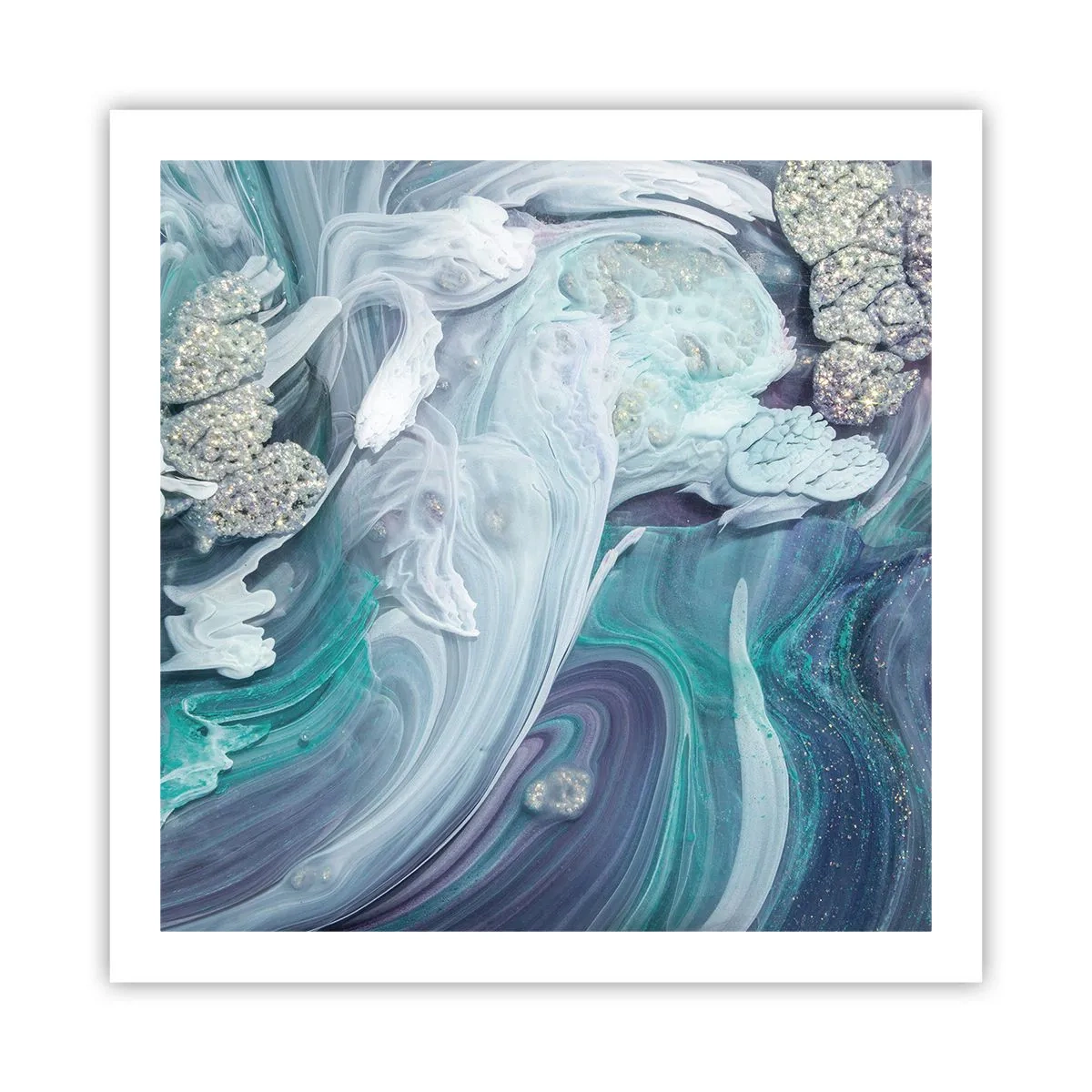 Poszter - Kék áramlatok - 60x60 cm