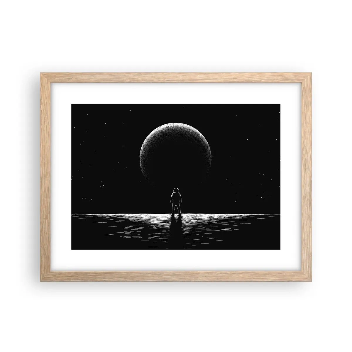 Poszter világos tölgy keretben - Szemtől szemben - 40x30 cm