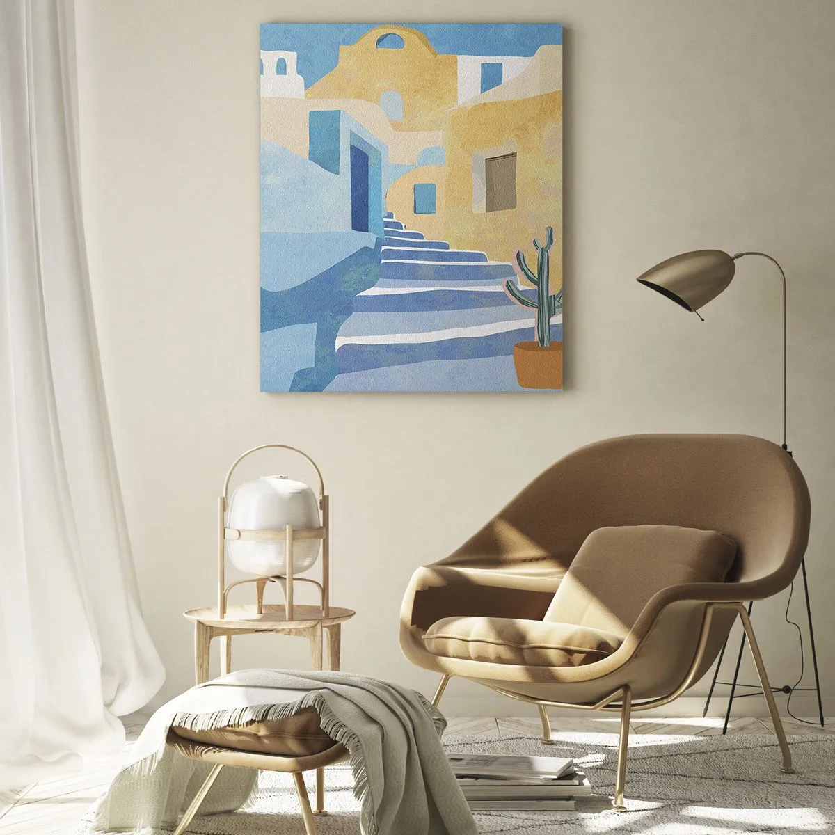 Üveg kép - Egy nap egy arab városban - 50x70 cm