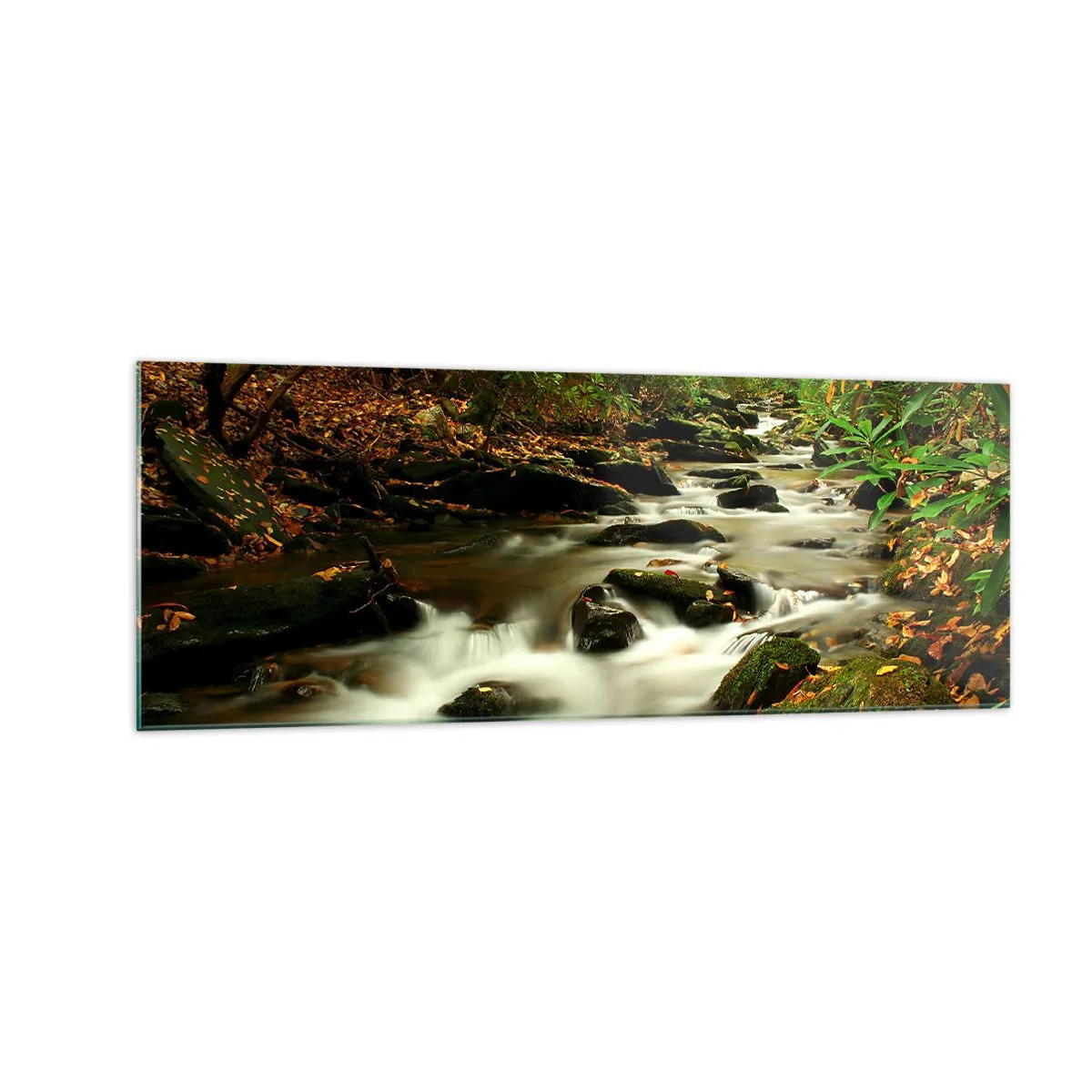 Üveg kép - Mint folyékony ezüst - 140x50 cm