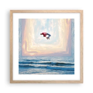 Poszter világos tölgy keretben - Egy másik dimenzióba - 40x40 cm