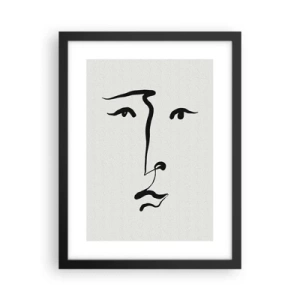Poszter fehér keretben - Egyvonalas portré - 30x40 cm
