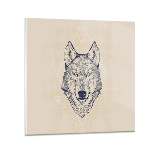 Üveg kép - Átható tekintetű alfa - 50x50 cm