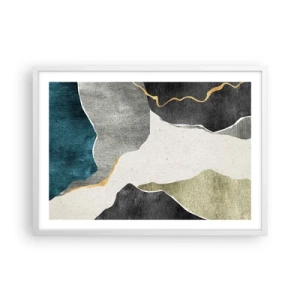 Poszter fekete keretben - Mozaik kompozíció aranyszállal - 70x50 cm