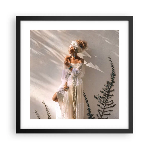 Poszter fehér keretben - A nap és a lány - 40x40 cm