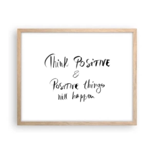 Poszter világos tölgy keretben - Hogyan élj? - 50x40 cm