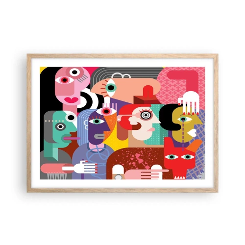 Poszter világos tölgy keretben - Picassó úrtól vagyunk - 70x50 cm