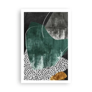 Poszter - Színes absztrakció aranypehellyel - 61x91 cm