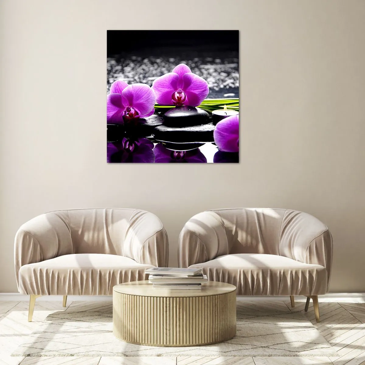 Üveg kép - Elmerülni a békében és a csendben - 70x70 cm