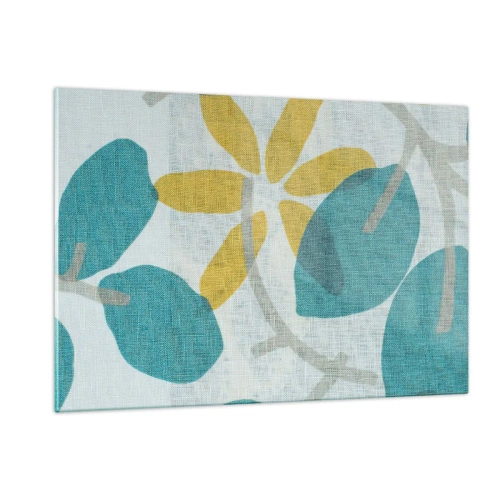 Üveg kép - Azúrkék levelek között - 120x80 cm