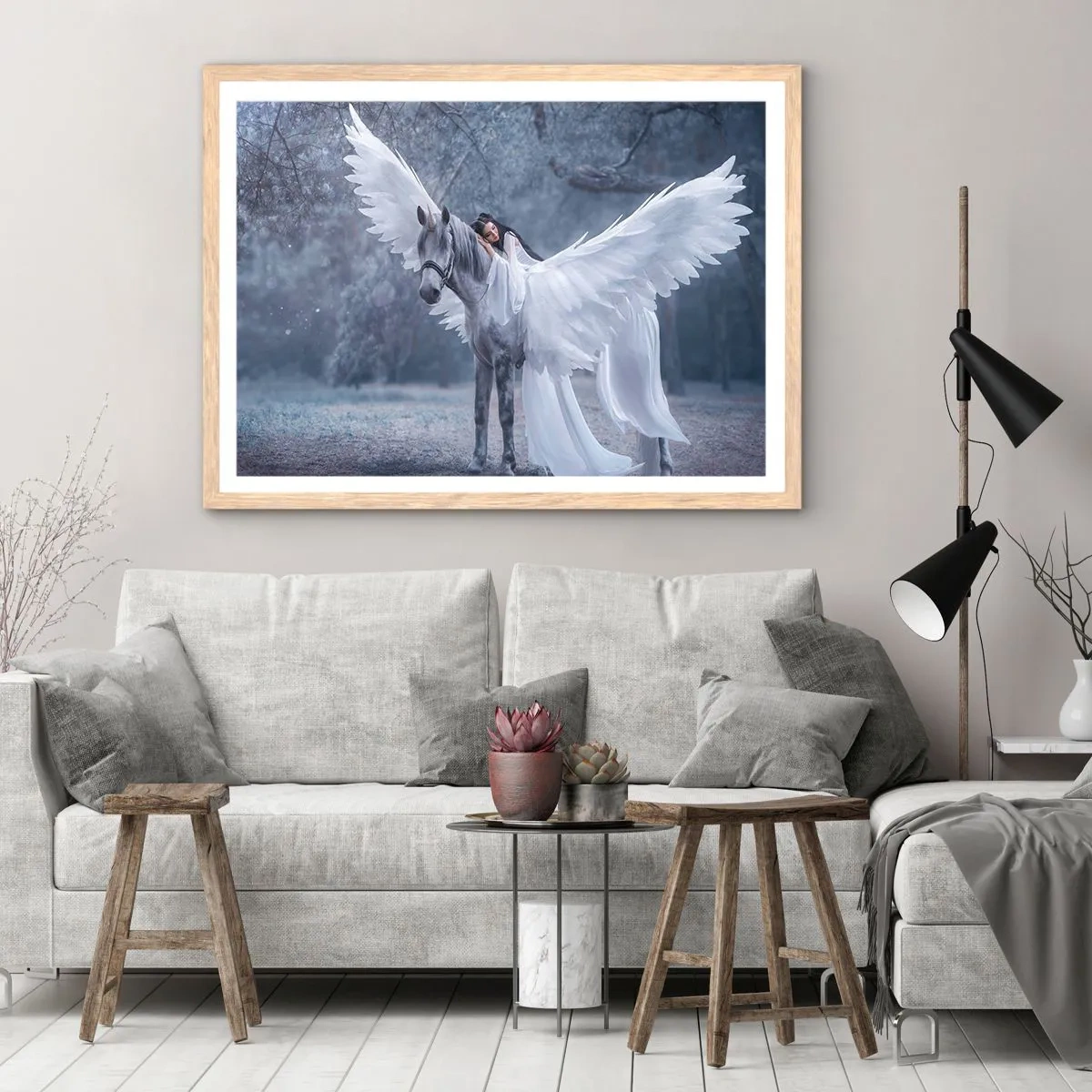 Poszter világos tölgy keretben - Egy ihletett pillanat - 70x50 cm