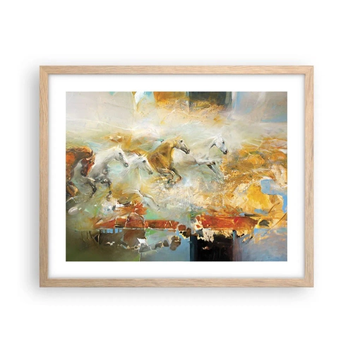 Poszter világos tölgy keretben - Vágta a fényen át - 50x40 cm