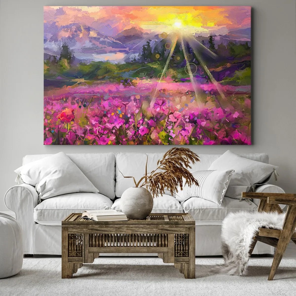 Vászonkép - A völgyben a nap védelme alatt - 120x80 cm