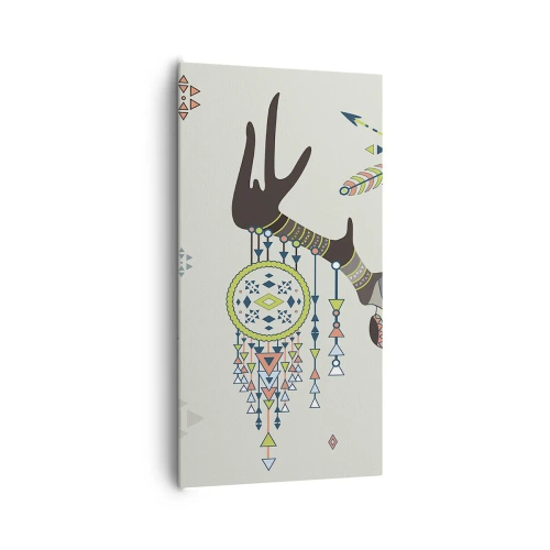 Vászonkép - Indiai vadász trófeája - 65x120 cm