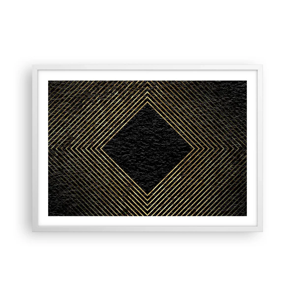 Poszter fekete keretben - Geometria glamour stílusban - 70x50 cm