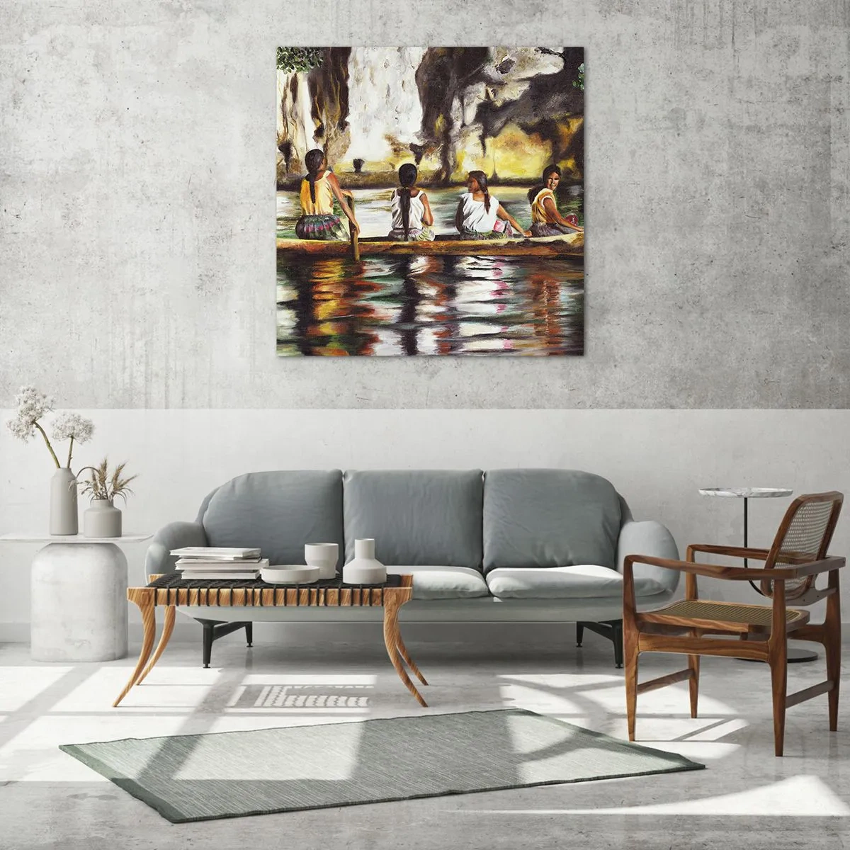 Üveg kép - Egy polinéz paradicsomban - 60x60 cm