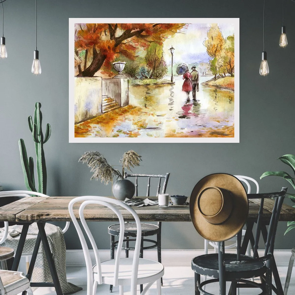 Poszter - Romantikus ősz a parkban - 50x40 cm