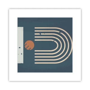 Poszter - Geometria sötétkék háttéren - 30x30 cm