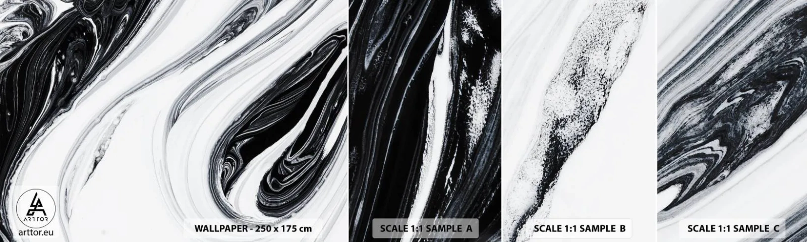 Fotótapéta Minta Öntapadós Deluxe Sticker - Az ellentétek ötvözése - Festék, Darab, Modern - 100x30 cm