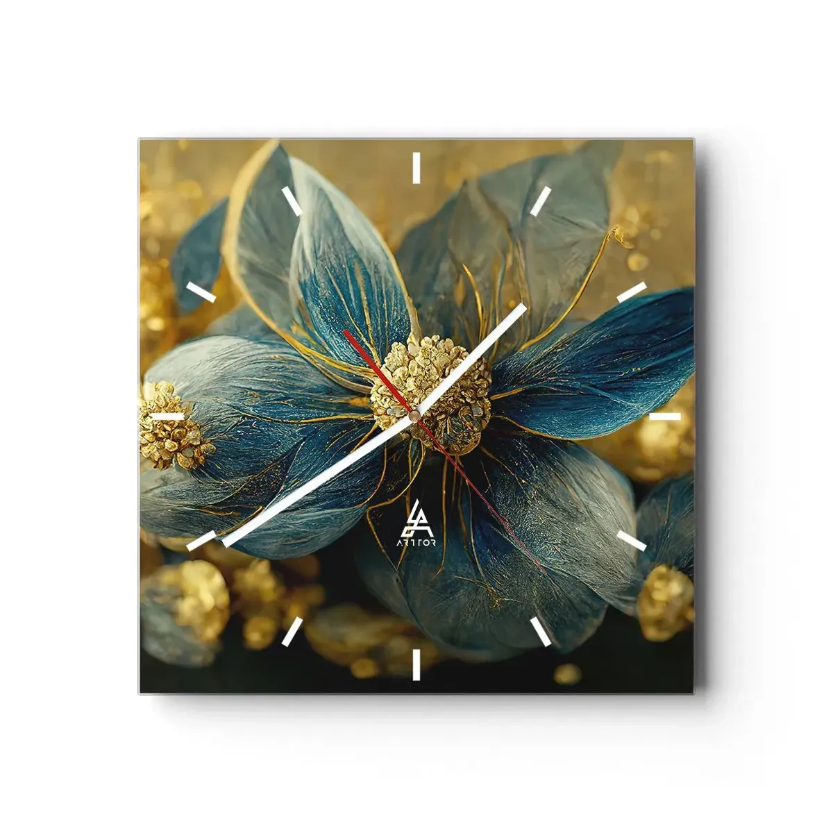 Falióra, Óra - Aranyló virág - 30x30 cm