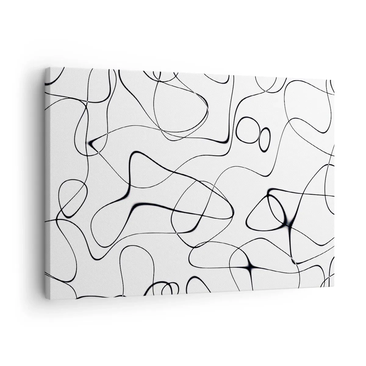 Vászonkép - Absztrakt fekete vonalak fehér alapon minimalista stílusban - 70x50cm - Életutak, sorsok - Modern fali dekoráció nappalihoz és hálószobához ARTTOR
