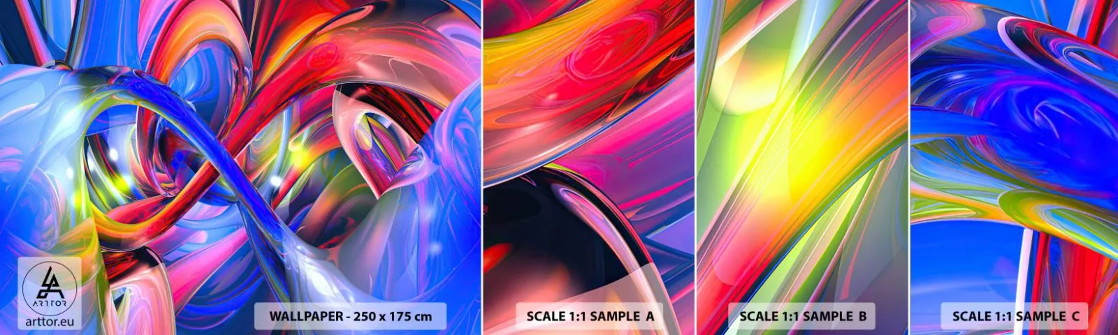 Fotótapéta Minta Standard Eco - A színek tánca - Absztrakció, 3D, Grafika - 100x30 cm