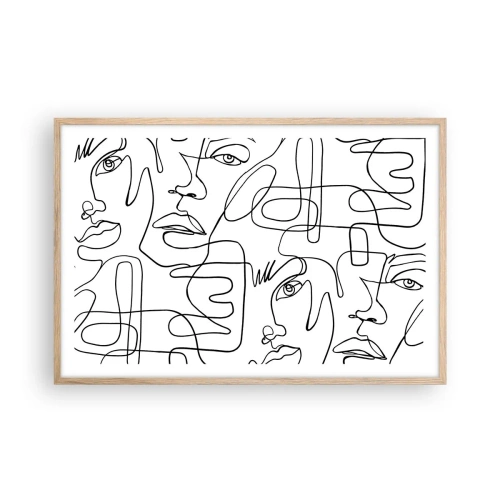 Poszter világos tölgy keretben - Összegabalyodott érzelmekben - 91x61 cm