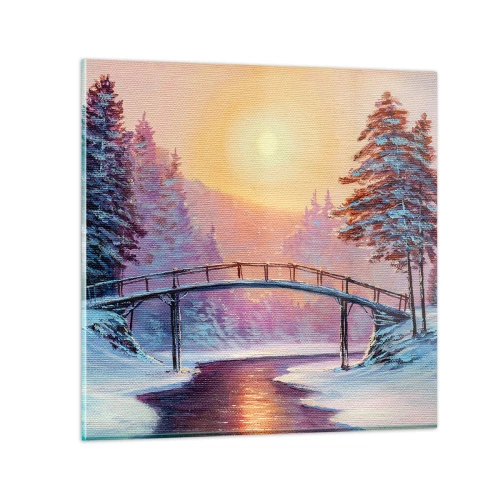 Üveg kép - Négy évszak - tél - 50x50 cm