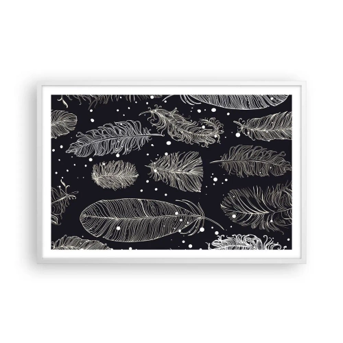 Poszter fekete keretben - Tollas csipke - 91x61 cm