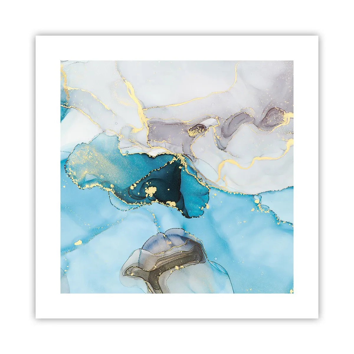 Poszter - Tanulmány a szürke és a türkiz találkozásáról - 40x40 cm