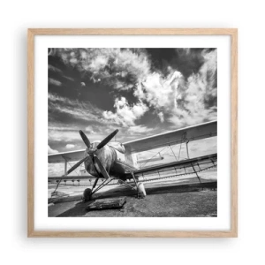 Poszter világos tölgy keretben - Alig várom! - 50x50 cm